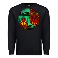 Black african masks round earrings 3 Premium Sweatshirt - BundleAndBundleShop