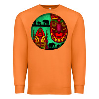 Carrot african masks round earrings 3 Premium Sweatshirt - BundleAndBundleShop