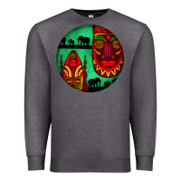 Charcoal Heather african masks round earrings 3 Premium Sweatshirt - BundleAndBundleShop