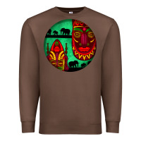 Chestnut african masks round earrings 3 Premium Sweatshirt - BundleAndBundleShop