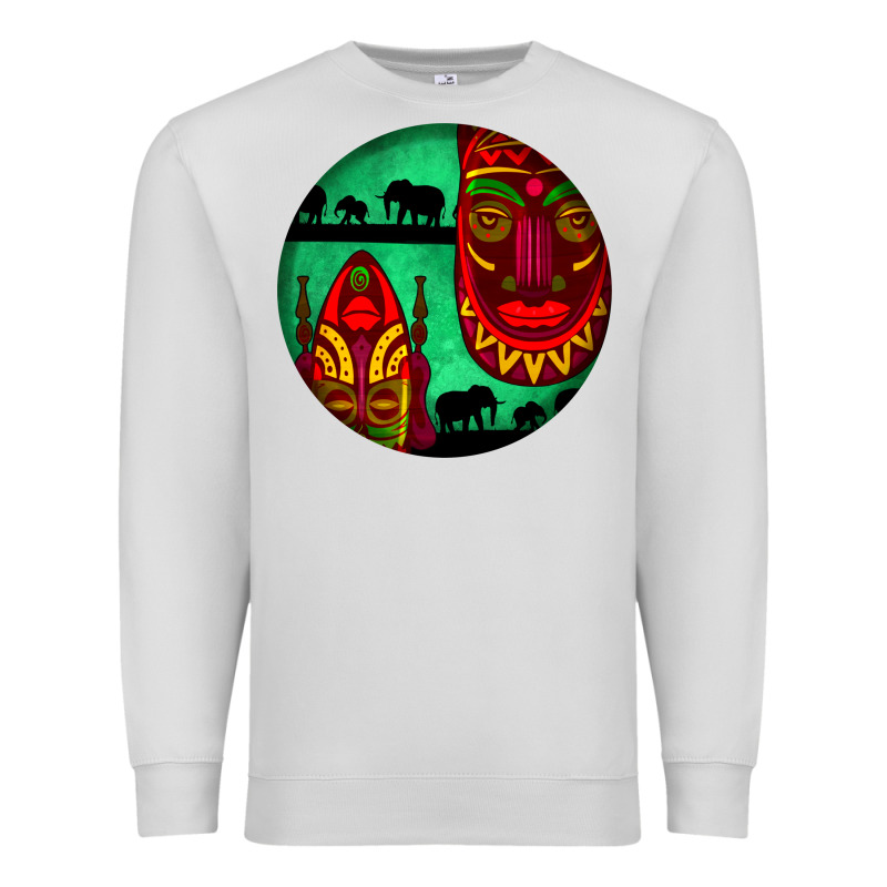 African Masks Round Earrings 3 Premium Sweatshirt by BundleAndBundleShop | Teevron