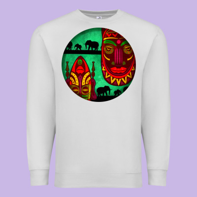 African Masks Round Earrings 3 Premium Sweatshirt Designed By Bundleandbundleshop