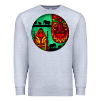 Heather Grey african masks round earrings 3 Premium Sweatshirt - BundleAndBundleShop