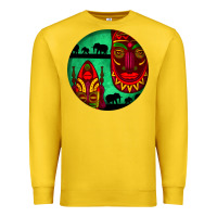 Lemon african masks round earrings 3 Premium Sweatshirt - BundleAndBundleShop
