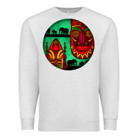 Oatmeal Heather african masks round earrings 3 Premium Sweatshirt - BundleAndBundleShop