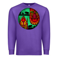 Purple african masks round earrings 3 Premium Sweatshirt - BundleAndBundleShop