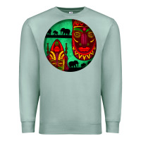 Seafoam african masks round earrings 3 Premium Sweatshirt - BundleAndBundleShop