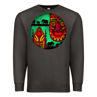 Smoke african masks round earrings 3 Premium Sweatshirt - BundleAndBundleShop