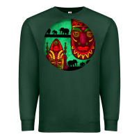 Sports Green african masks round earrings 3 Premium Sweatshirt - BundleAndBundleShop