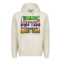 Oatmeal Heather Beads parades king cake crawfish Mardi Gras Premium Hoodie - FaDigitalArtStudio