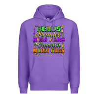 Purple Beads parades king cake crawfish Mardi Gras Premium Hoodie - FaDigitalArtStudio