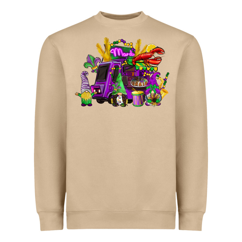 Mardi Gras Gnome Truck Heavyweight Sweatshirt by CowGirlArtShop | Teevron