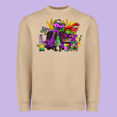 Mardi Gras Gnome Truck Heavyweight Sweatshirt Designed By Cowgirlartshop
