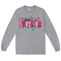 Heather Grey i am a survivor Long Sleeve Tee - NancyCooperArtShop