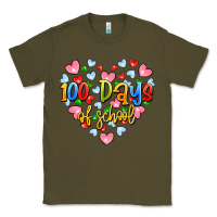 Army Green 100 days of school Classic Tee - Artiststas