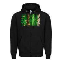 Black St. Patrick's Day brushstroke Zipper Hoodie - OliviaCreatesArt