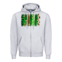 Heather Grey St. Patrick's Day brushstroke Zipper Hoodie - OliviaCreatesArt