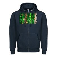 Navy St. Patrick's Day brushstroke Zipper Hoodie - OliviaCreatesArt