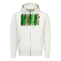 Oatmeal Heather St. Patrick's Day brushstroke Zipper Hoodie - OliviaCreatesArt