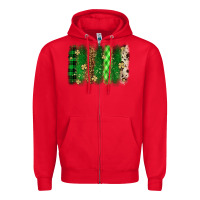 Red St. Patrick's Day brushstroke Zipper Hoodie - OliviaCreatesArt