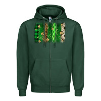 Sports Green St. Patrick's Day brushstroke Zipper Hoodie - OliviaCreatesArt