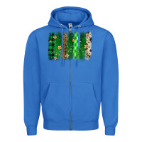 True Royal St. Patrick's Day brushstroke Zipper Hoodie - OliviaCreatesArt