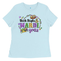 Baby Blue thick thighs mardi gras Ladies Tee - MaliasSmallBusiness