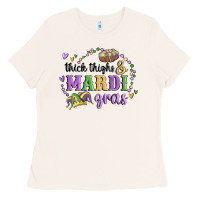 Bone thick thighs mardi gras Ladies Tee - MaliasSmallBusiness
