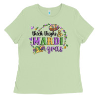 Matcha thick thighs mardi gras Ladies Tee - MaliasSmallBusiness
