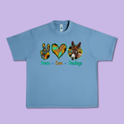 Peace Love Donkeys Urban Heavy Tee Designed By Bettercallsaul