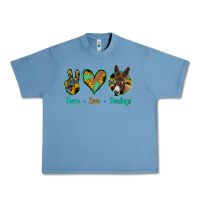 Pebble Blue Peace Love Donkeys Urban Heavy Tee - Bettercallsaul