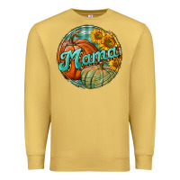 Antique Gold pumpkin mama with background Premium Sweatshirt - BundleAndBundleShop