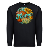Black pumpkin mama with background Premium Sweatshirt - BundleAndBundleShop