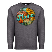 Charcoal Heather pumpkin mama with background Premium Sweatshirt - BundleAndBundleShop