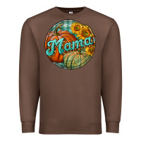 Chestnut pumpkin mama with background Premium Sweatshirt - BundleAndBundleShop