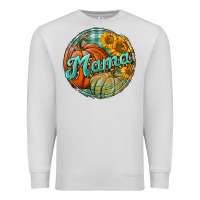 Dove Grey pumpkin mama with background Premium Sweatshirt - BundleAndBundleShop