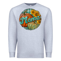 Heather Grey pumpkin mama with background Premium Sweatshirt - BundleAndBundleShop