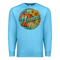 Ocean Blue pumpkin mama with background Premium Sweatshirt - BundleAndBundleShop
