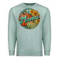 Seafoam pumpkin mama with background Premium Sweatshirt - BundleAndBundleShop