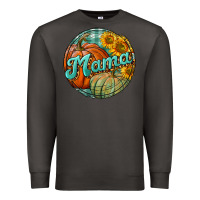 Smoke pumpkin mama with background Premium Sweatshirt - BundleAndBundleShop