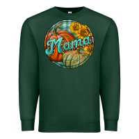 Sports Green pumpkin mama with background Premium Sweatshirt - BundleAndBundleShop