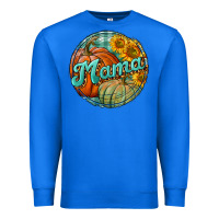 True Royal pumpkin mama with background Premium Sweatshirt - BundleAndBundleShop