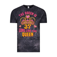 Cloud Black the queen is 37 long live the queen kopya Vintage Tee - Jasminsmagicworld