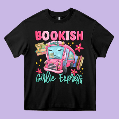 Bookish Girlie Express Heavy Core Tee Designed By Maliassmallbusiness
