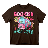 Chocolate Brown bookish girlie express Heavy Core Tee - MaliasSmallBusiness