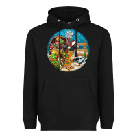Black Christmas  farm animals Heavyweight Hoodie - FaDigitalArtStudio