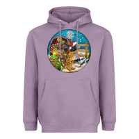 Lavender Christmas  farm animals Heavyweight Hoodie - FaDigitalArtStudio