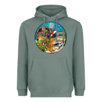 Sage Christmas  farm animals Heavyweight Hoodie - FaDigitalArtStudio