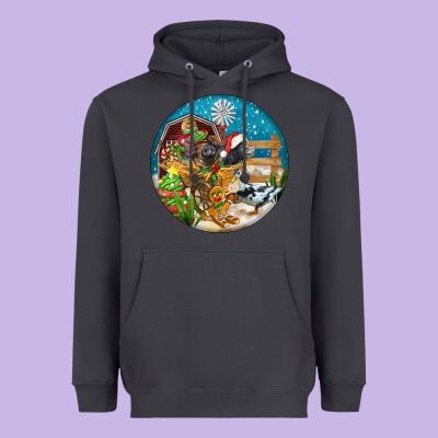 Christmas  Farm Animals Heavyweight Hoodie Designed By Fadigitalartstudio