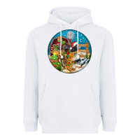 White Christmas  farm animals Heavyweight Hoodie - FaDigitalArtStudio